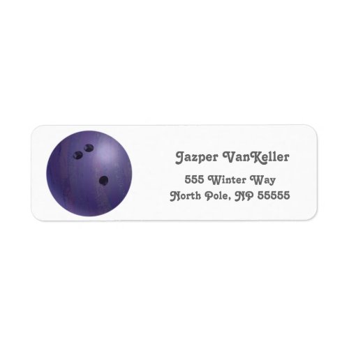 Cool Purple Bowling Ball Return Address Labels