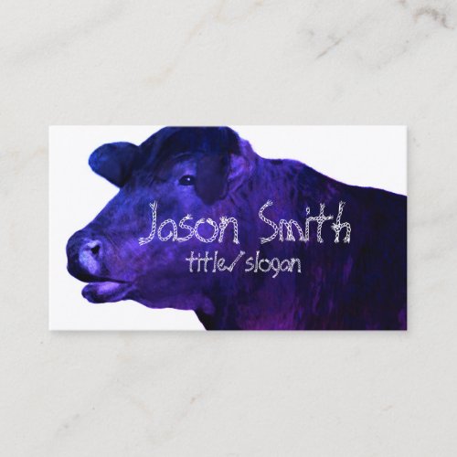 cool purple cow custom double sided business card