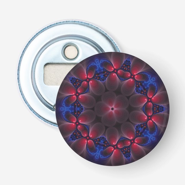 Cool Purple Digital Fractal Art Bottle Opener (Front)