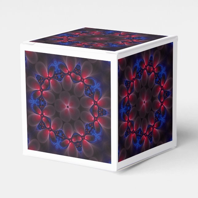 Cool Purple Digital Fractal Art Favor Boxes (Front Side)