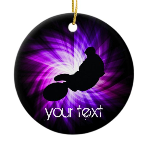 Cool Purple Dirt Bike Ceramic Ornament
