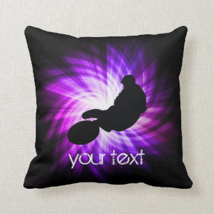 Cool Purple Dirt Bike Throw Pillow