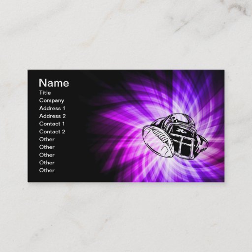 Customizable Cool Purple Football Business Card
