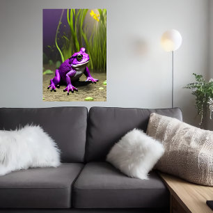 Cool Purple frog AI Art Poster