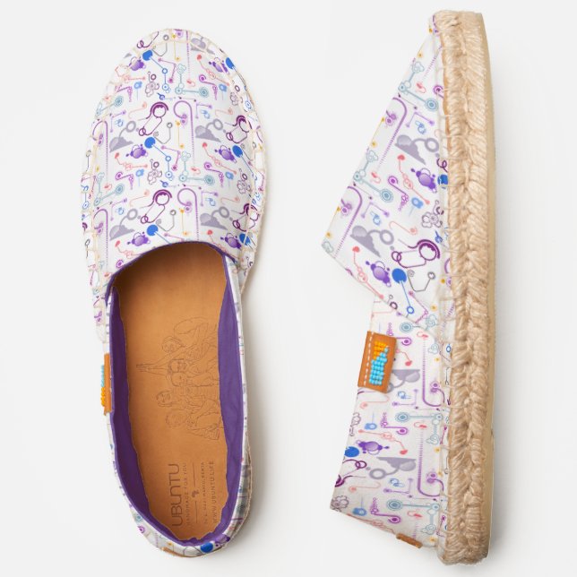 Cool Purple Funny Magical Cloud Generator Pattern Espadrilles (Side)