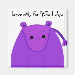Cool Purple Hippo Magnet