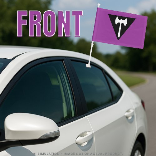 Cool Purple Lesbian Labrys Axe Pride Month LGBTQ+ Car Flag