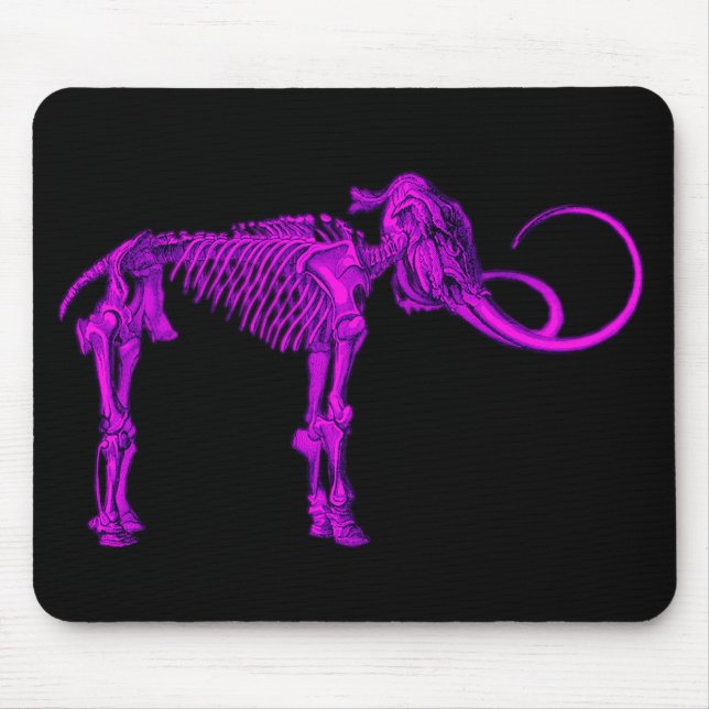 Cool Purple Mammoth Skeleton Mouse Pad (Front)
