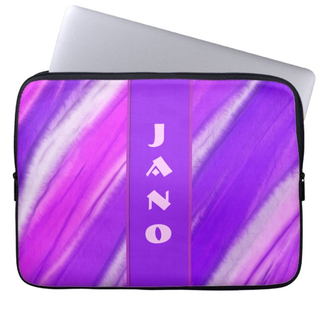 Cool Purple Modern Abstract Design Laptop Sleeve (Front)