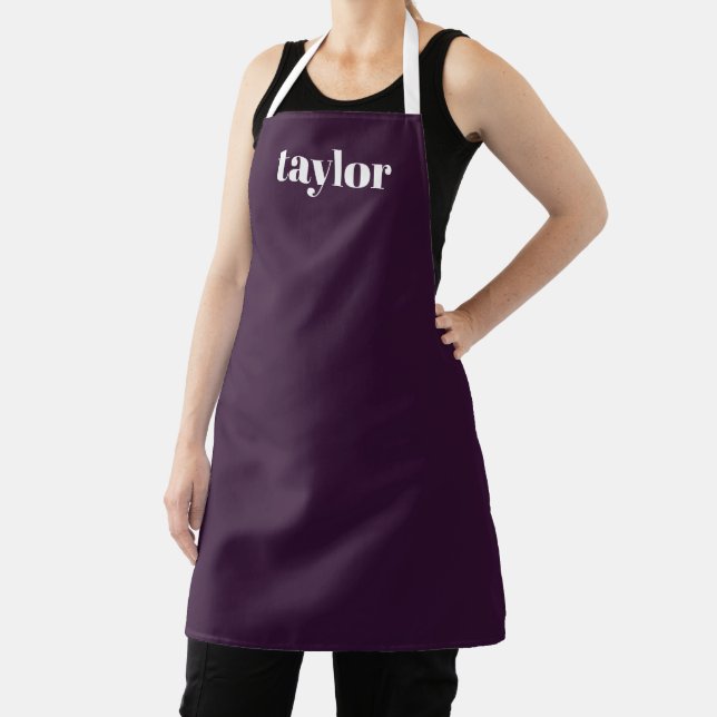 Cool Purple Modern Minimalist Trendy Personalized Apron (Insitu)
