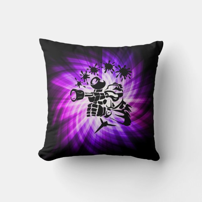 Cool Purple Paintball Throw Pillow (Front)