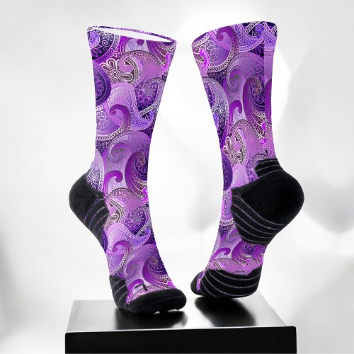 Cool Purple Paisley Pattern Socks