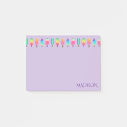 Cool Purple Popsicle Pattern Back To School Post-it Notes