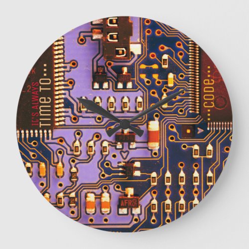 Cool purple printed circuit board electronic PCB Large Clock