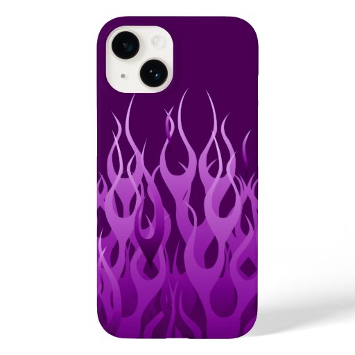 Cool Purple Racing Flames Case-Mate iPhone 14 Case