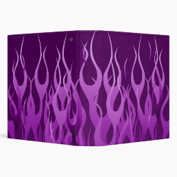 Cool Purple Racing Flames Design 3 Ring Binder