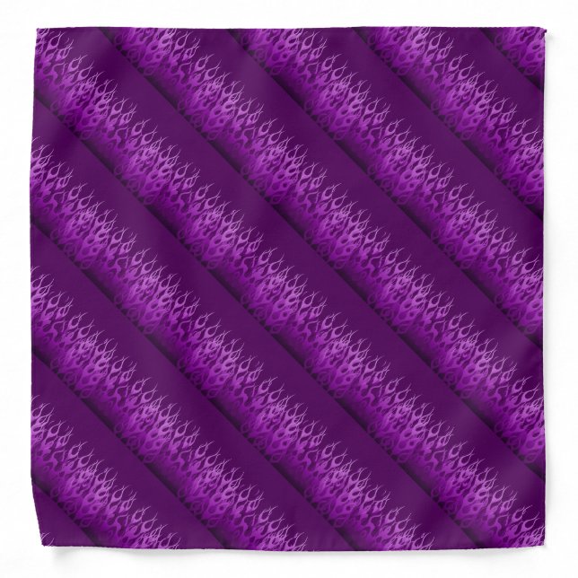Cool Purple Racing Flames Design Bandana (Front)