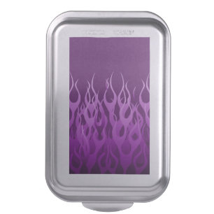 Cool Purple Racing Flames Design Cake Pan