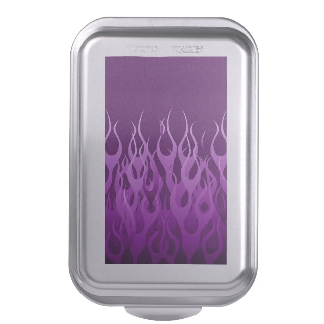 Cool Purple Racing Flames Design Cake Pan (Front Vertical)