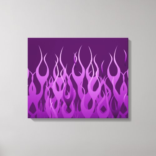 Cool Purple Racing Flames Design Canvas Print