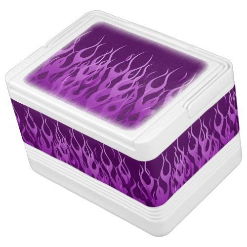 Cool Purple Racing Flames Design Drink Cooler