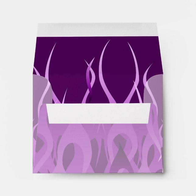 Cool Purple Racing Flames Design Envelope (Back (Bottom))