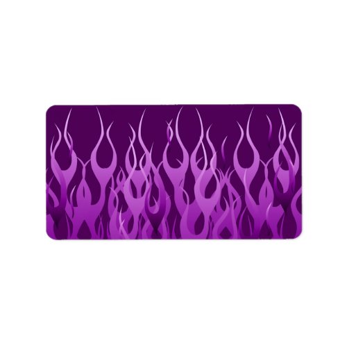Cool Purple Racing Flames Design Label