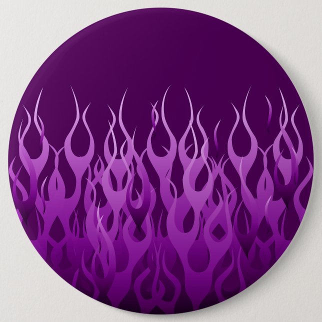 Cool Purple Racing Flames Design Pinback Button (Front)