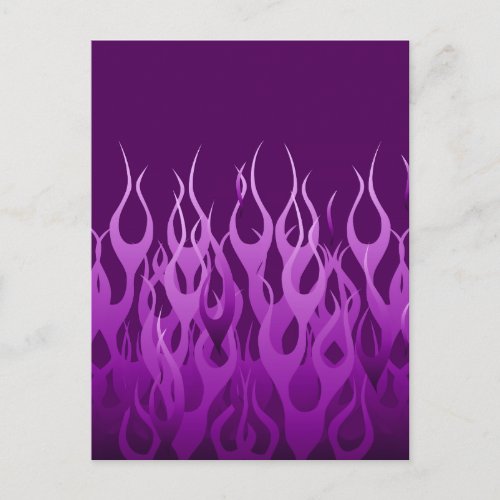 Cool Purple Racing Flames Design Postcard