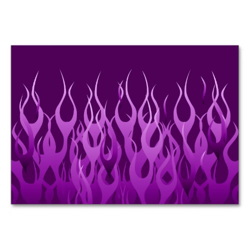 Cool Purple Racing Flames Design Table Number