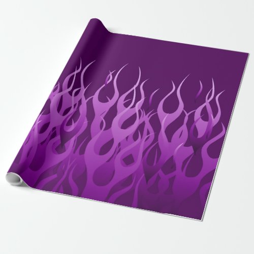 Cool Purple Racing Flames Design Wrapping Paper