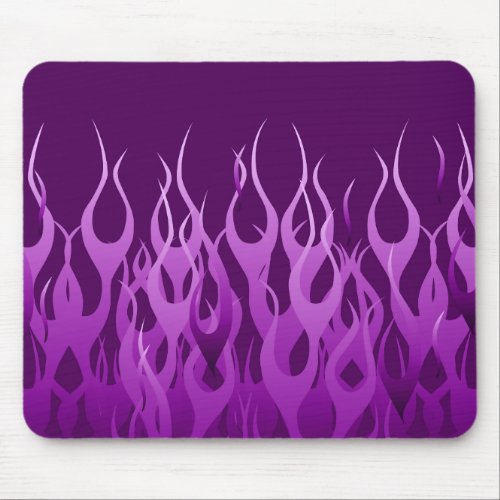 Cool Purple Racing Flames Graphic Mouse Pad