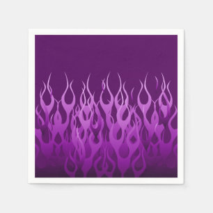 Cool Purple Racing Flames Graphic Napkins