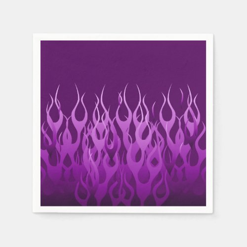 Cool Purple Racing Flames Graphic Napkins