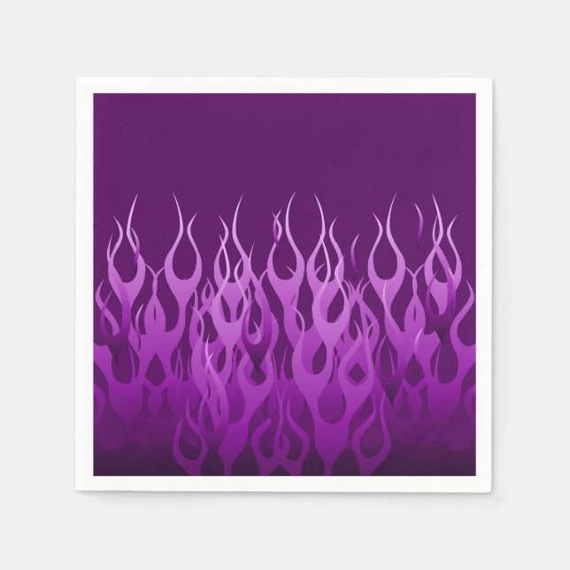 Cool Purple Racing Flames Graphic Napkins (Front)