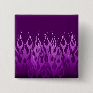Cool Purple Racing Flames Graphic Pinback Button