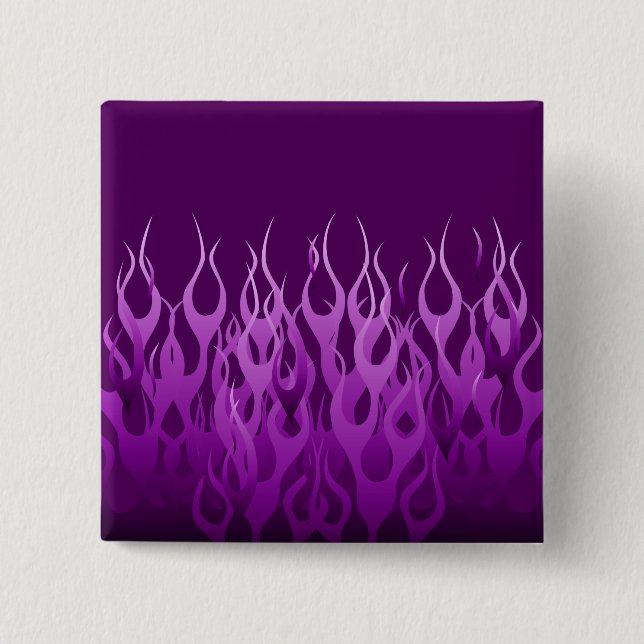 Cool Purple Racing Flames Graphic Pinback Button (Front)