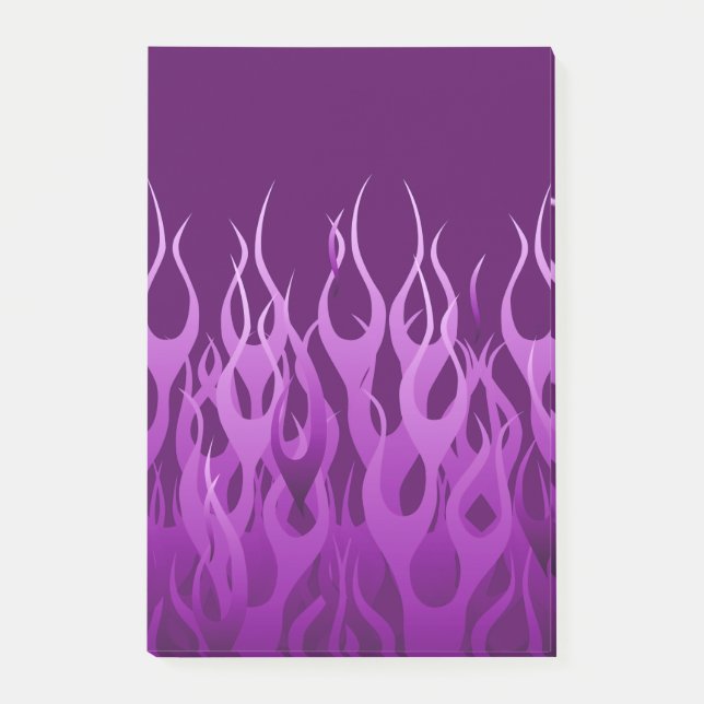 Cool Purple Racing Flames Graphic Post-it Notes (Front)