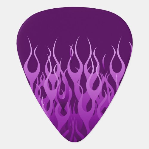 Cool Purple Racing Flames Guitar Pick