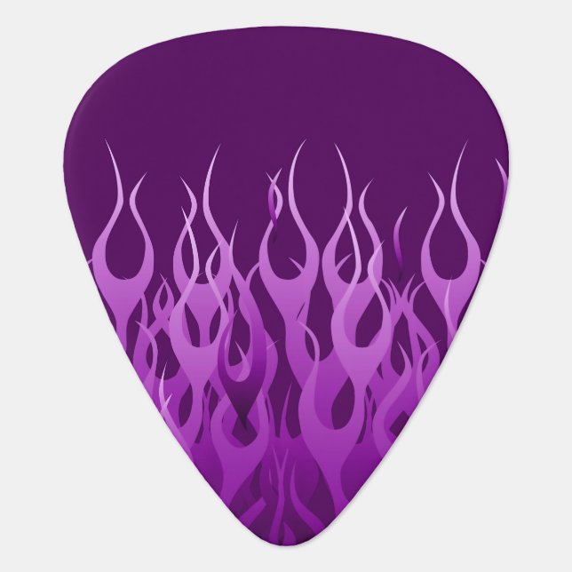 Cool Purple Racing Flames Guitar Pick (Front)