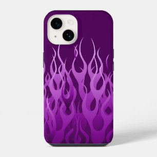 Cool Purple Racing Flames iPhone 14 Case