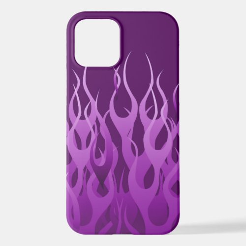 Cool Purple Racing Flames iPhone 12 Case
