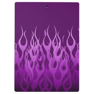 Cool Purple Racing Flames Pin Stripes Clipboard