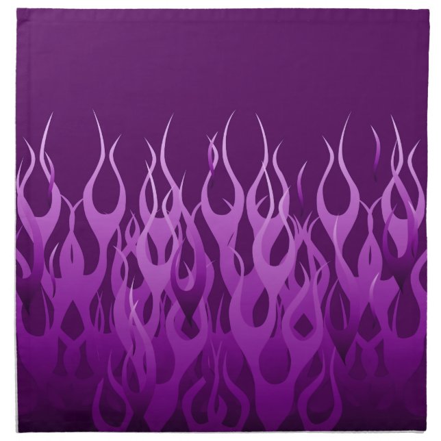 Cool Purple Racing Flames Pin Stripes Cloth Napkin (Front)