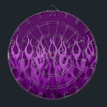 Cool Purple Racing Flames Pin Stripes Dartboard<br><div class="desc">A hot rod racy automotive cool purple pin stripe flames on navy blue graphic design decor that can always make for a great custom gift for yourself or for someone special on your list, these are sure to make an impression on any festive occasions. Email us using the "Ask this...</div>