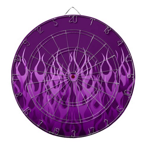 Cool Purple Racing Flames Pin Stripes Dartboard