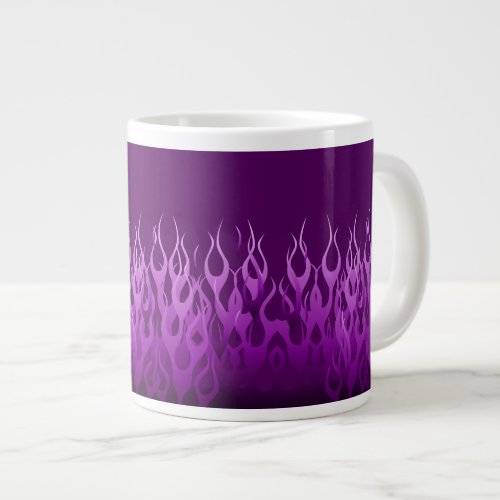Cool Purple Racing Flames Pin Stripes Giant Coffee Mug