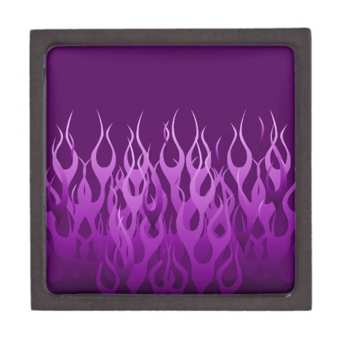 Cool Purple Racing Flames Pin Stripes Keepsake Box