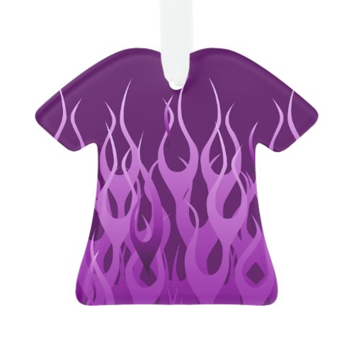 Cool Purple Racing Flames Pin Stripes Ornament