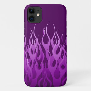 Cool Purple Racing Flames Stylish iPhone 11 Case